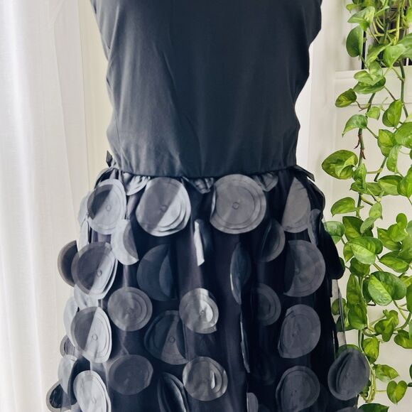 SheIn Curve Black Tina Tulle Polka Dot Fit & Flare Dress - Plus Size 3XL - Picture 3 of 8